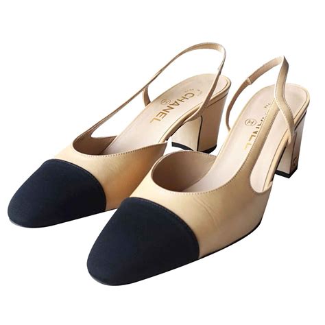 chaussure chanel beige|slingback shoes chanel history.